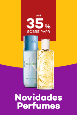 Novidades de perfumes com até 35% desconto sobre preço de Venda ao Público Recomendado.